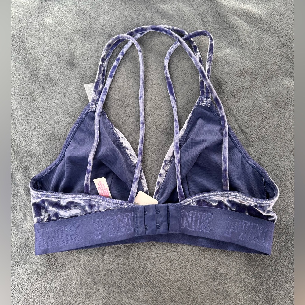 2 VS Pink Velvet Bralettes Sz. S NWT blue/green - Picture 6 of 7